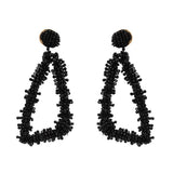 Maxbell Fashion Bohemian Geometric Triangle Beaded Drop Dangle Earrings Black