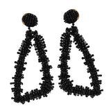 Maxbell Fashion Bohemian Geometric Triangle Beaded Drop Dangle Earrings Black