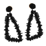 Maxbell Fashion Bohemian Geometric Triangle Beaded Drop Dangle Earrings Black