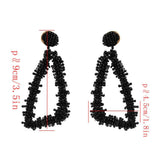 Maxbell Fashion Bohemian Geometric Triangle Beaded Drop Dangle Earrings Black