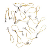 Maxbell 20pcs DIY Mobile Cellphone Keychain Lanyard Charms DIY Rope Gold