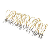 Maxbell 20pcs DIY Mobile Cellphone Keychain Lanyard Charms DIY Rope Gold