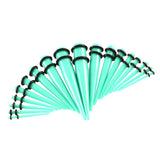 Maxbell 18 Pieces Acrylic Ear Tapers Plug Set Stretching Expanders Stretchers Cyan