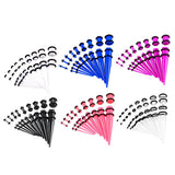 Maxbell 18 Pieces Ear Gauges Stretching Kit Plugs Taper 14G-00G Expanders White