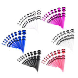 Maxbell 18 Pieces Ear Gauges Stretching Kit Plugs Taper 14G-00G Expanders White