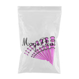 Maxbell 18 Pieces Ear Gauges Stretching Kit Plugs Taper 14G-00G Expanders Purple