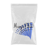 Maxbell 18 Pieces Ear Gauges Stretching Kit Plugs Taper 14G-00G Expanders Blue