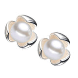 Maxbell Clover Ear Stud Simulated Pearl Ear Stud Temperament Earrings Anti-Allergy