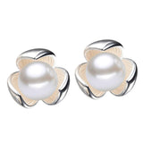 Maxbell Clover Ear Stud Simulated Pearl Ear Stud Temperament Earrings Anti-Allergy