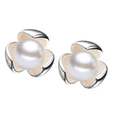 Maxbell Clover Ear Stud Simulated Pearl Ear Stud Temperament Earrings Anti-Allergy
