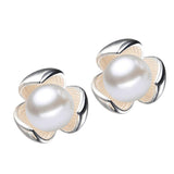 Maxbell Clover Ear Stud Simulated Pearl Ear Stud Temperament Earrings Anti-Allergy