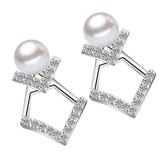 Maxbell Geometric V-Shaped Simulated Pearl Crystal Earrings Ear Studs Female Earring