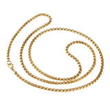 Maxbell Goldplated Titanium Stainless Steel Box Link Chain with Lobster Claw 3mm80cm