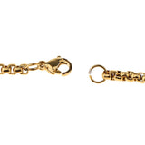 Maxbell Goldplated Titanium Stainless Steel Box Link Chain with Lobster Claw 3mm80cm