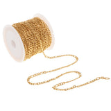 Maxbell 1 Roll Stainless Steel Cable Chain Necklace for Men Women DIY Crafting Gold1