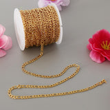Maxbell 1 Roll Stainless Steel Cable Chain Necklace for Men Women DIY Crafting Gold1