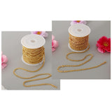 Maxbell 1 Roll Stainless Steel Cable Chain Necklace for Men Women DIY Crafting Gold1