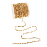 Maxbell 1 Roll Stainless Steel Cable Chain Necklace for Men Women DIY Crafting Gold1