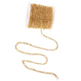 Maxbell 1 Roll Stainless Steel Cable Chain Necklace for Men Women DIY Crafting Gold1