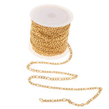 Maxbell 1 Roll Stainless Steel Cable Chain Necklace for Men Women DIY Crafting Gold1