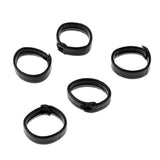 Maxbell 5 Pieces PU Leather Loop Watchband Retainer Replace Ring 22mm Black