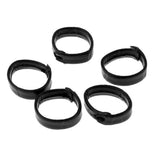 Maxbell 5 Pieces PU Leather Loop Watchband Retainer Replace Ring 22mm Black