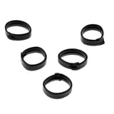 Maxbell 5 Pieces PU Leather Loop Watchband Retainer Replace Ring 24mm Black