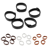 Maxbell 5 Pieces PU Leather Loop Watchband Retainer Replace Ring 24mm Black