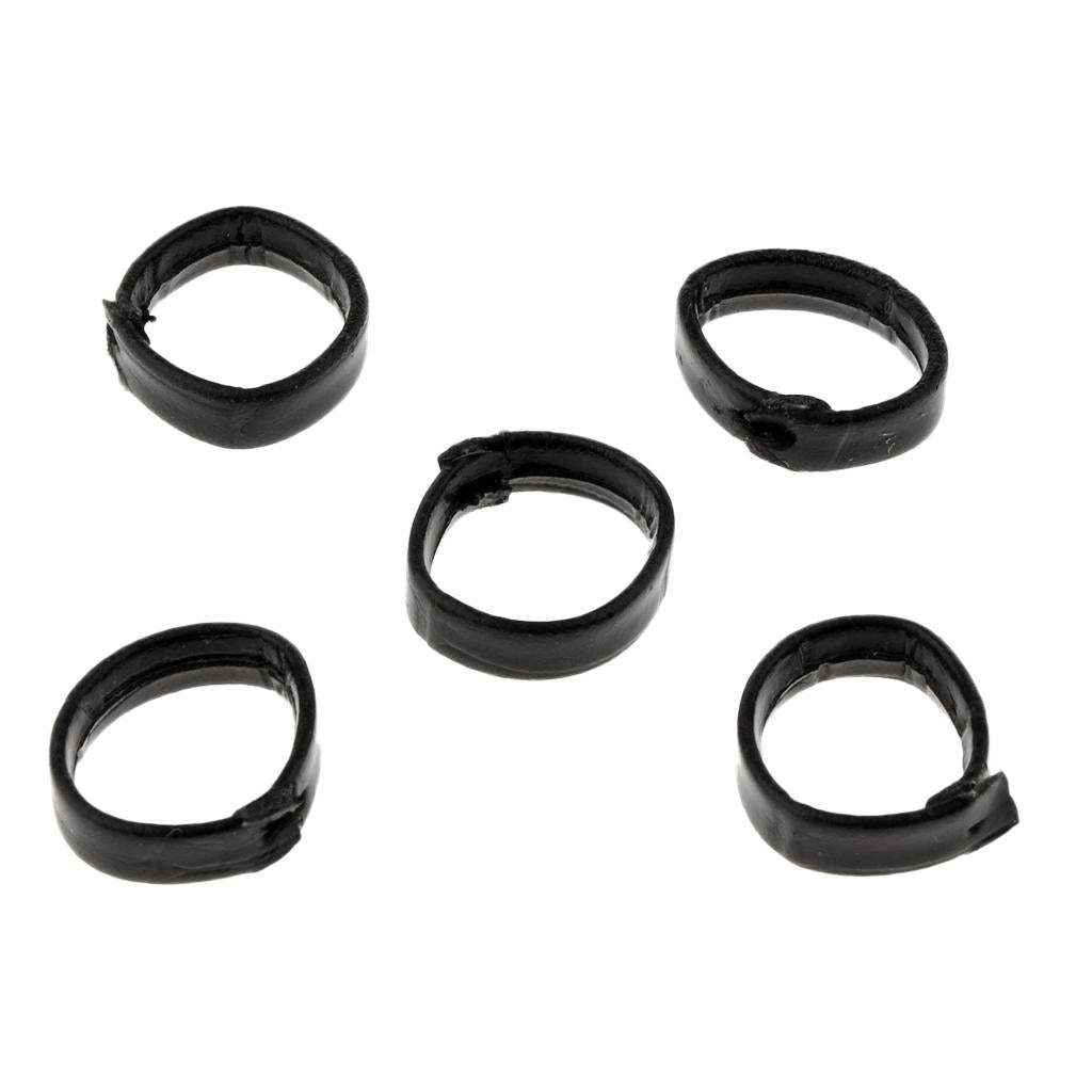 Maxbell 5 Pieces PU Leather Loop Watchband Retainer Replace Ring 24mm Black