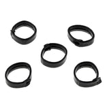 Maxbell 5 Pieces PU Leather Loop Watchband Retainer Replace Ring 24mm Black