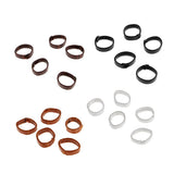 Maxbell 5 Pieces PU Leather Loop Watchband Retainer Replace Ring 24mm Black