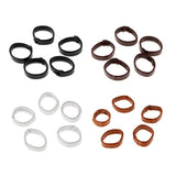 Maxbell 5 Pieces PU Leather Loop Watchband Retainer Replace Ring 24mm Black