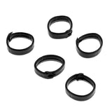 Maxbell 5 Pieces PU Leather Loop Watchband Retainer Replace Ring 24mm Black