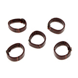 Maxbell 5 Pieces PU Leather Loop Watchband Retainer Replace Ring 24mm Dark Brown