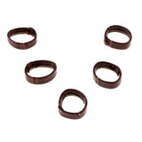 Maxbell 5 Pieces PU Leather Loop Watchband Retainer Replace Ring 24mm Dark Brown