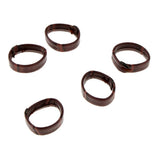 Maxbell 5 Pieces PU Leather Loop Watchband Retainer Replace Ring 24mm Dark Brown