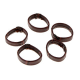 Maxbell 5 Pieces PU Leather Loop Watchband Retainer Replace Ring 24mm Dark Brown