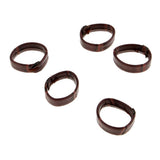 Maxbell 5 Pieces PU Leather Loop Watchband Retainer Replace Ring 24mm Dark Brown