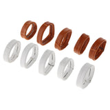 Maxbell 5 Pieces Leather Watch Strap Buckle Keeper Ring Holder Retainer 24mm White