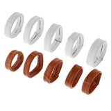 Maxbell 5 Pieces Leather Watch Strap Buckle Keeper Ring Holder Retainer 24mm White