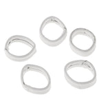 Maxbell 5 Pieces Leather Watch Strap Buckle Keeper Ring Holder Retainer 24mm White