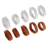 Maxbell 5 Pieces Leather Watch Strap Buckle Keeper Ring Holder Retainer 24mm White