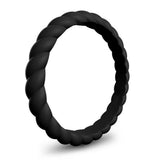 Maxbell 10 Piece Multicolor Unisex Silicone Ring Flexible Rubber Wedding Band Size 4
