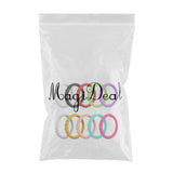Maxbell 10 Piece Multicolor Unisex Silicone Ring Flexible Rubber Wedding Band Size 7