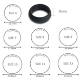 Maxbell 10Pcs 8mm Wide Flexible Rubber Silicone Wedding Finger Ring Band US Size6