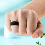 Maxbell 10Pcs 8mm Wide Flexible Rubber Silicone Wedding Finger Ring Band US Size6