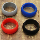 Maxbell 10Pcs 8mm Wide Flexible Rubber Silicone Wedding Finger Ring Band US Size7
