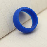 Maxbell 10Pcs 8mm Wide Flexible Rubber Silicone Wedding Finger Ring Band US Size7