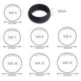 Maxbell 10Pcs 8mm Wide Flexible Rubber Silicone Wedding Finger Ring Band US Size8