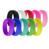 Maxbell 10Pcs 8mm Wide Flexible Rubber Silicone Wedding Finger Ring Band US Size8